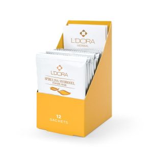 ماسک پودری اسپیرولینا هیدروژلی حاوی سفیده تخم مرغ و کیوتن لدوراهربال 12 عددی